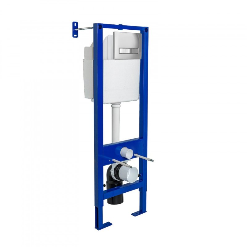 Инсталляция для подвесного унитаза Berges Atom 410 c кнопкой Line хром (040338)